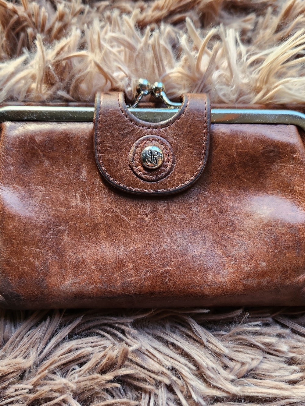 Hobo Alice Wallet Distressed Vintage-hide Leather Soft Patina Boho 90's Y2K